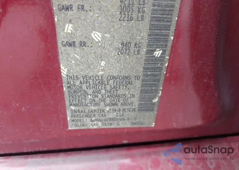 2013 Nissan Altima 2.5 Sv from USA, damaged, VIN 1N4AL3AP2DC294858